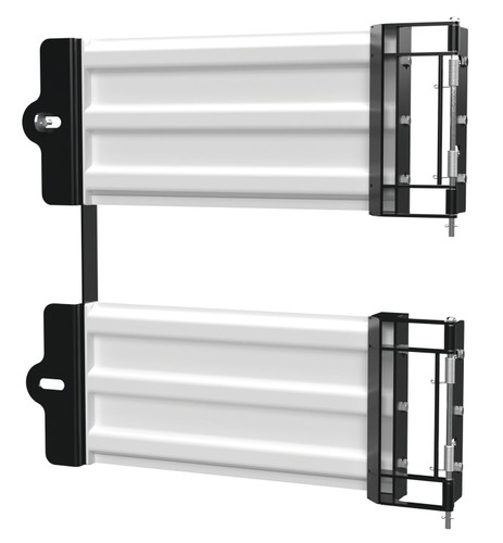Vestil Steel 3 Ribbed Guard Rail Spring Gate - 29.875 In Length - White