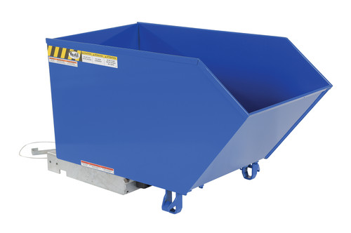 Vestil Steel Medium Duty Low Profile Self Dumping Hopper - 1/2 Cubic Yard 4000 lb - Blue