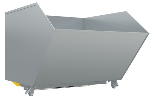 Vestil Steel Heavy Duty Bump and Dump Hopper - 1-1/2 Cubic Yard 6,000 lb - Blue Silver Lining