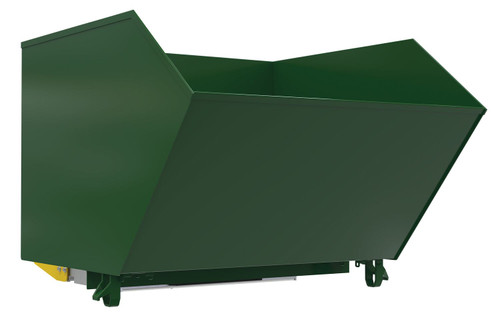 Vestil Steel Light Duty Bump and Dump Hopper - 1-1/2 Cubic Yard 2,000 lb - Hunter Green