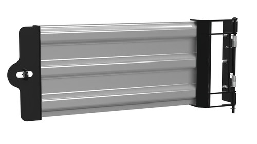Vestil Steel Hinged Guard Rail - 29.875 In Length 3 Ribbed Gate - Silver