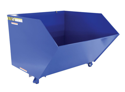 Vestil Steel Heavy Duty Low Profile Self Dumping Hopper - 2 Cubic Yard 6000 lb - Blue