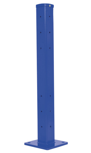 Vestil Steel Rigid Tube Post Drop In - 42 In. For 3 Ribbed Drop In Style Guard Rails - Blue