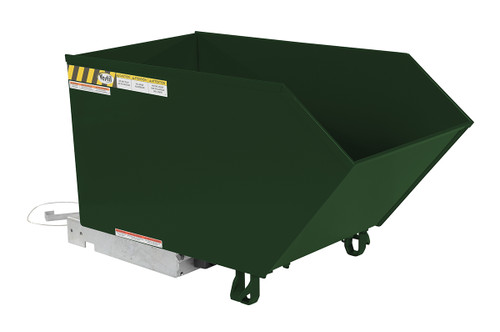 Vestil Steel Heavy Duty Low Profile Self Dumping Hopper - 1/2 Cubic Yard 6000 lb - Hunter Green