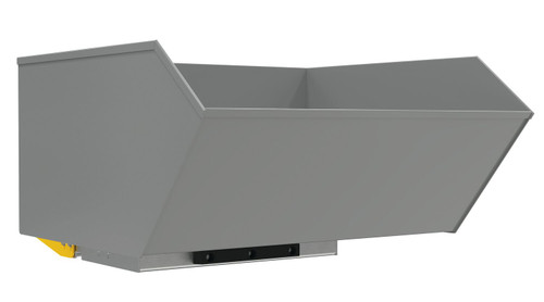 Vestil Steel Light Duty Bump and Dump Hopper - 1 Cubic Yard 2,000 lb - Battleship Gray