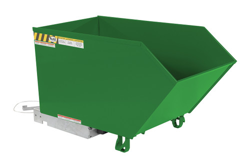 Vestil Steel Heavy Duty Low Profile Self Dumping Hopper - 1/2 Cubic Yard 6000 lb - Green