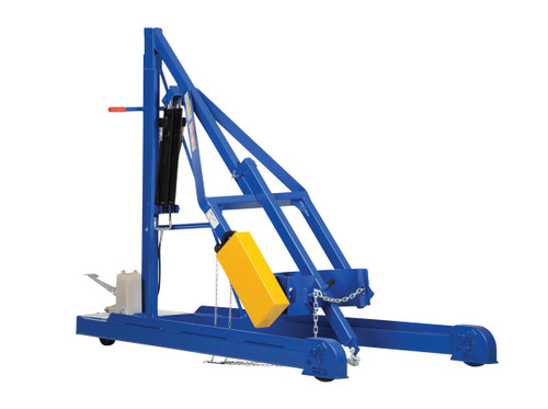 Vestil Steel Portable Hydraulic Drum Carrier, Rotator and Boom - 97-9/16 In. Lift Height 800 lb Blue / - Yellow