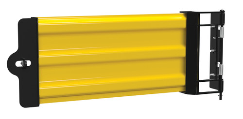 Vestil Steel Hinged Guard Rail - 29.875 In Length 3 Ribbed Gate - Yellow