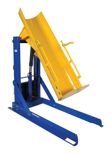 Vestil Steel Stationary Hydraulic Drum Dumper - 72 In. Dump Height 750 lb Blue / - Yellow