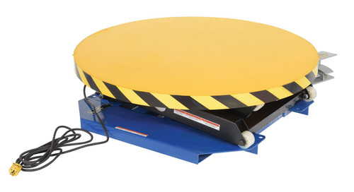 Vestil Steel Powered Lift Table with Manual Rotation - 4000 lb Blue / - Yellow
