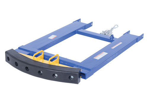 Vestil Steel Fork Truck Hook Base - 38 In. Length With Steel/Rubber Push Bumper-Attachment to 2 In. Receiver 15 In. x 28 In. x 5-3/4 In - Blue/Yellow