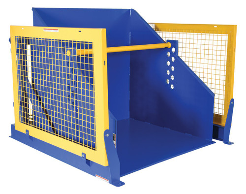 Vestil Steel Electric Hydraulic Box Dumper - 36 In. Dump Height 4,000 lb - Blue