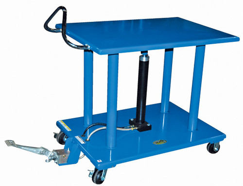 Vestil Steel Hydraulic Post Table - 24 In. x 36 In. 4,000 lb - Blue