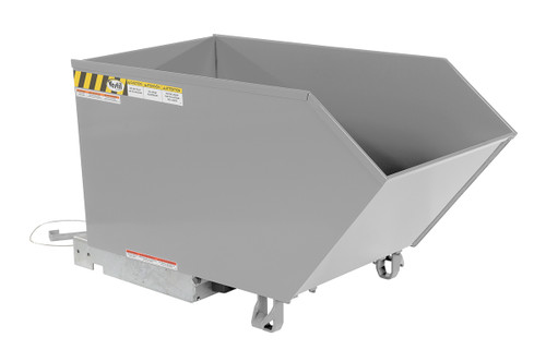 Vestil Steel Heavy Duty Low Profile Self Dumping Hopper - 1/2 Cubic Yard 6000 lb - Silver Lining