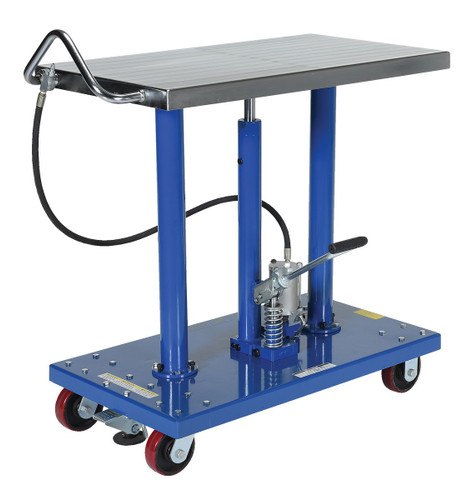 Vestil Steel Air Hydraulic Post Table - 24 In. x 36 In. 2000 lb Blue / - Silver