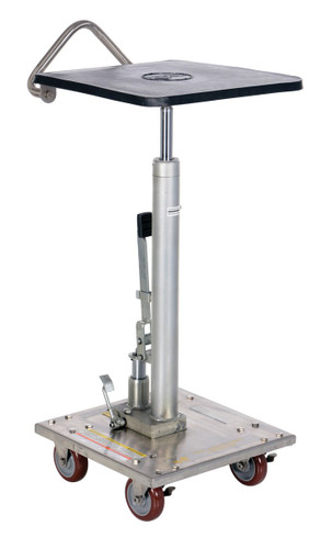 Vestil Partially Stainless Steel Hydraulic Post Table - 16 In. x 16 In. 200 lb - Silver
