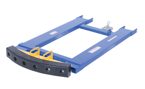 Vestil Steel Fork Truck Hook Base - 44 In. Length With Steel/Rubber Push Bumper-Attachment to 2 In. Receiver 15 In. x 28 In. x 5-3/4 In - Blue/Yellow
