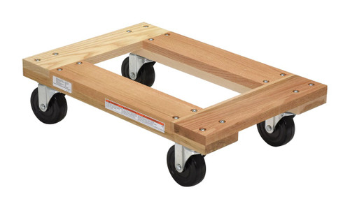 Vestil Hardwood Open Deck Dolly with Non Marking Casters - 24 In. x 16 In. x 6-3/4 In. 1200 lb