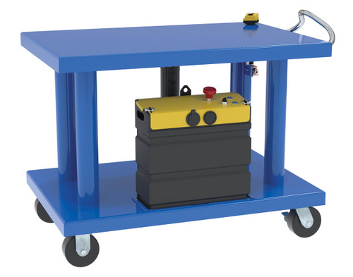 Vestil Steel DC Powered Hydraulic Post Table 32 In x - 48 In 4,000 lb - Blue