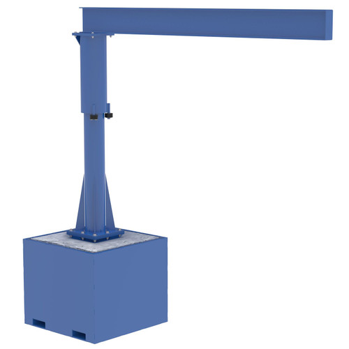Vestil Steel Portable Jib Crane with Filled Base - 10 Ft. I-Beam 500 lb - Blue