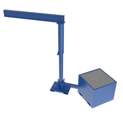 Vestil Steel Portable Offset Jib Crane with Filled Base - 8 Ft. I-Beam 1000 lb - Blue