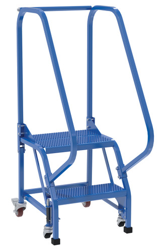 Vestil Steel Standard Slope Ladder - 58 Degree 2 Perforated 16-13/16 In. Step Width 350 lb - Blue