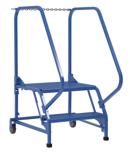 Vestil Steel Maintenance Ladder - 58 Degree 2 Perforated 24 In. Step Width 350 lb - Blue