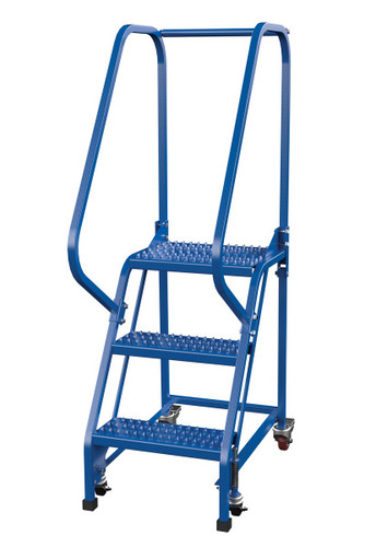 Vestil Steel Standard Slope Ladder - 58 Degree 3 Grip Strut 16-13/16 In. Step Width 350 lb - Blue