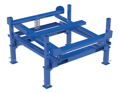 Vestil Steel Intermediate Bulk Container Tilt Stand with Fork Pockets and Adjustable Legs - 48-1/2 In. x 49-1/2 In. 4400 lb - Blue