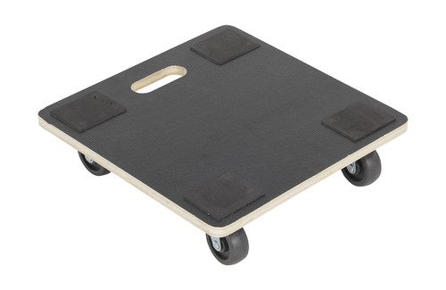 Vestil Hardwood Square Dolly Deck - 16 In. x 16 In. x 4 In. 400 lb - Black