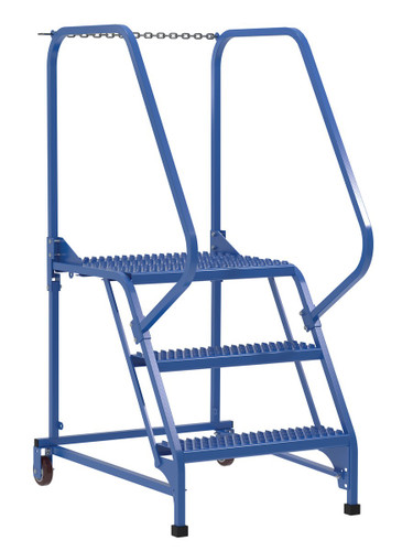Vestil Steel Maintenance Ladder - 58 Degree 3 Grip Strut 24 In. Step Width 350 lb - Blue