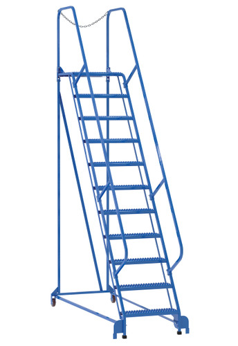 Vestil Steel Maintenance Ladder - 58 Degree 11 Grip Strut 24 In. Step Width 350 lb - Blue
