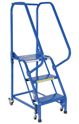 Vestil Steel Standard Slope Ladder - 58 Degree 3 Perforated 16-13/16 In. Step Width 350 lb - Blue
