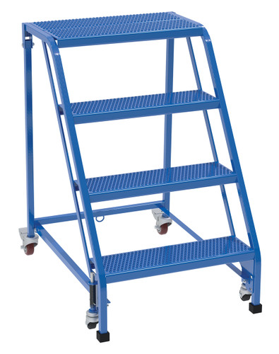 Vestil Steel Standard Slope Ladder - 58 Degree 4 Perforated No Handrail Step 350 lb - Blue