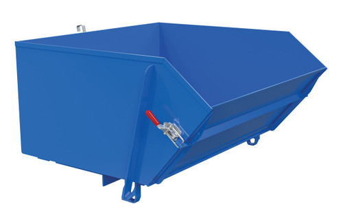 Vestil Steel Medium Duty Self Dumping Hopper with Fold Down Front - 1 Cubic Yard 4000 lb - Blue