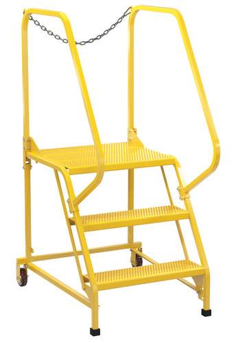 Vestil Steel Maintenance Ladder - 58 Degree 3 Perforated 24 In. Step Width 350 lb - Yellow