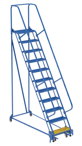 Vestil Steel Standard Slope Ladder - 58 Degree 11 Grip Strut 23-9/16 In. Step 350 lb - Blue