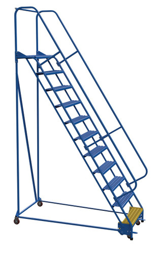 Vestil Steel Standard Slope Ladder - 58 Degree 11 Grip Strut 30-1/4 In. Step Width 350 lb - Blue