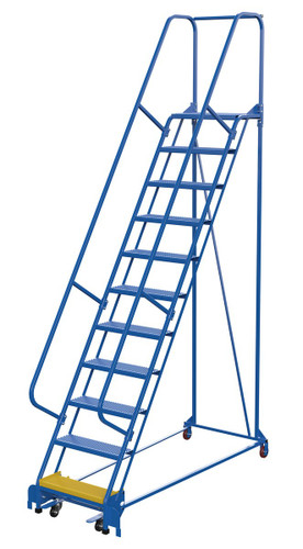Vestil Steel Standard Slope Ladder - 58 Degree 11 Perforated 23-9/16 In. Step 350 lb - Blue