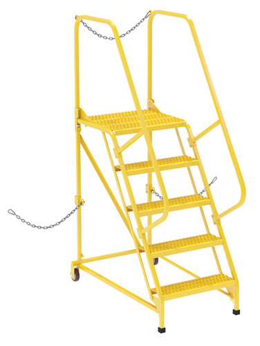 Vestil Steel Semi-Trailer Access Ladder - 58 Degree 5 Grip Strut 24 In. Step Width 350 lb - Yellow