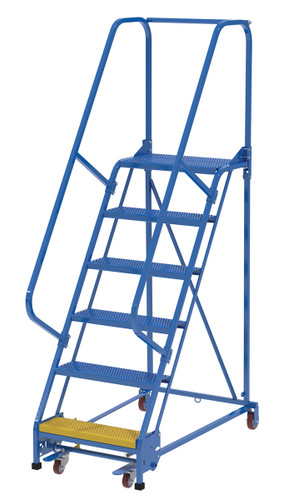 Vestil Steel Standard Slope Ladder - 58 Degree 6 Perforated 23-9/16 In. Step 350 lb - Blue