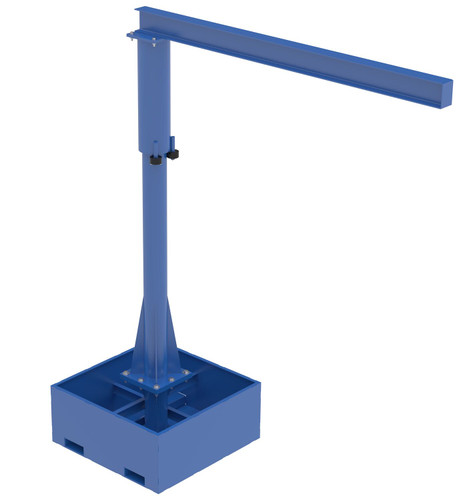 Vestil Steel Portable Jib Crane with Empty Base - 8 Ft. I-Beam 250 lb - Blue