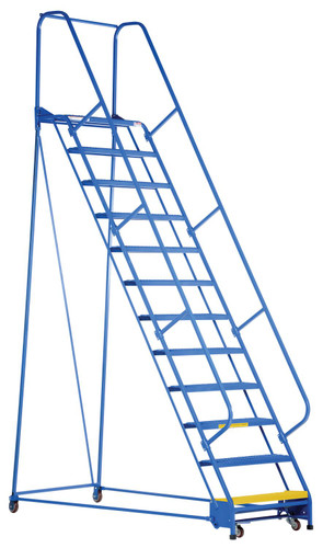 Vestil Steel Standard Slope Ladder - 58 Degree 12 Grip Strut 30-1/4 In. Step Width 350 lb - Blue