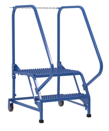 Vestil Steel Maintenance Ladder - 58 Degree 2 Grip Strut 24 In. Step Width 350 lb - Blue