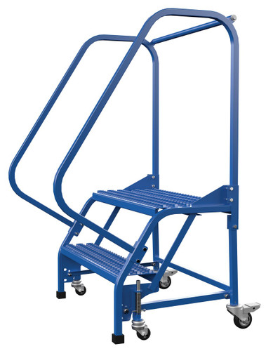 Vestil Steel Standard Slope Ladder - 58 Degree 2 Grip Strut 30-1/4 In. Step Width 350 lb - Blue