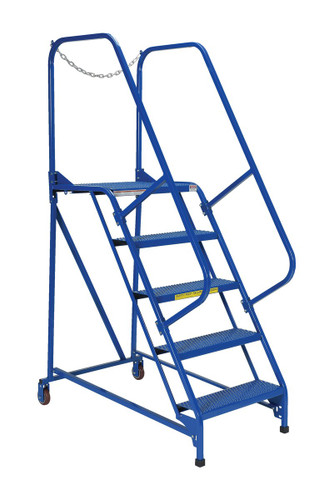 Vestil Steel Maintenance Ladder - 58 Degree 5 Perforated 24 In. Step Width 350 lb - Blue
