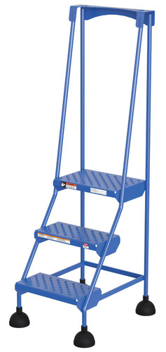 Vestil Steel Commercial Spring Loaded Ladders - 58 Degree 3 Perforated 16 In. Step Width 300 lb - Blue