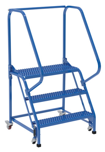 Vestil Steel Standard Slope Ladder - 58 Degree 3 Grip Strut 30-1/4 In. Step Width 350 lb - Blue