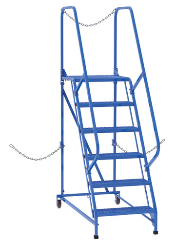 Vestil Steel Semi-Trailer Access Ladder - 58 Degree 6 Perforated 24 In. Step Width 350 lb - Blue