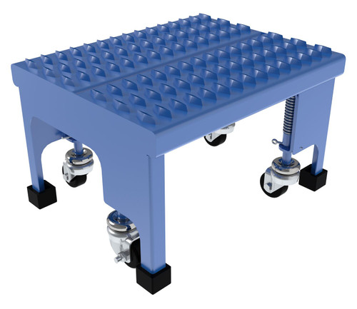 Vestil Steel Standard Slope Ladder No Handrail - 58 Degree 1 Grip Strut 16-13/16 In. Step Width 350 lb - Blue